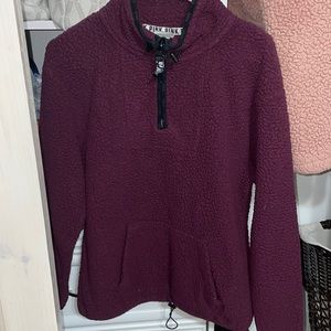 Red sherpa jacket from pink